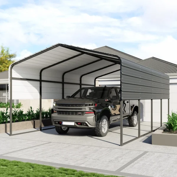 Attunee Market | The Triton 13' x 20' Heavy-Duty Metal Carport